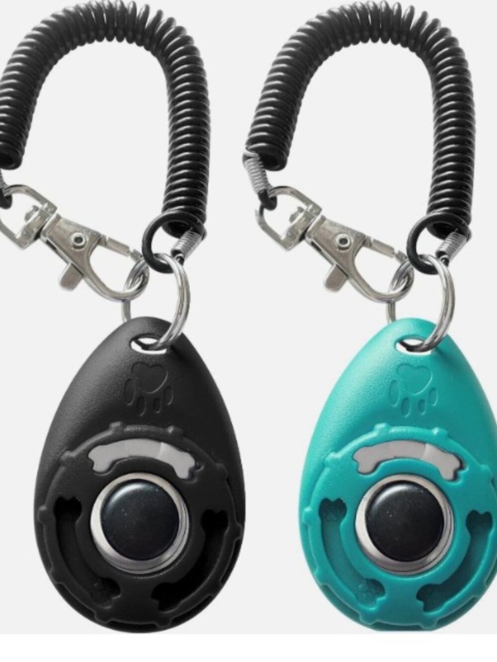 HoAoOo Brand DOG Training Clicker with Wrist Strap (Black + Blue), 2 Pack *NWT
